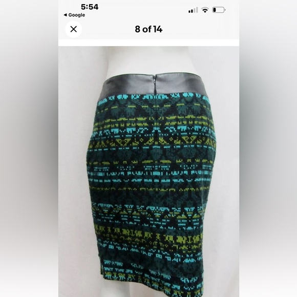 Akris Punto - Tribal mini skirt with faux leather trim at waist- 6 - Picture 6 of 10